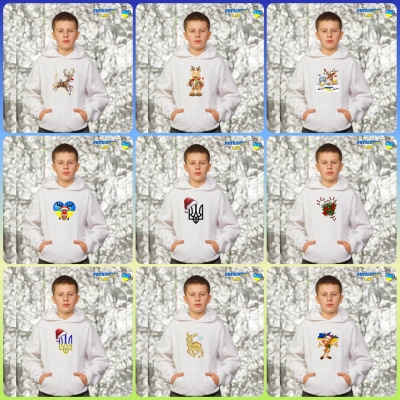 Новорічні білі підліткові худі