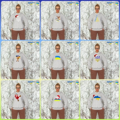 Худі жіночі сірі новорічні