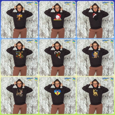 Худі жіночі чорні новорічні