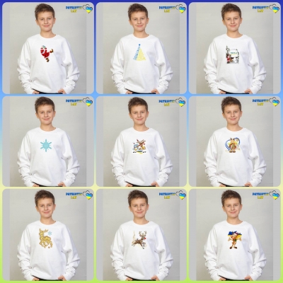 Підліткові новорічні світшоти білі