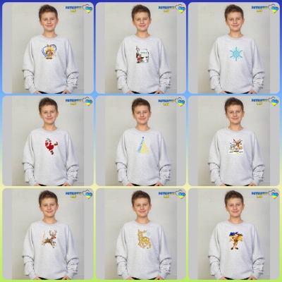 Підліткові новорічні світшоти сірі