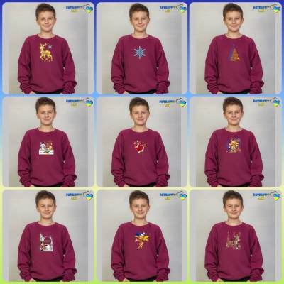 Підліткові новорічні світшоти бордові