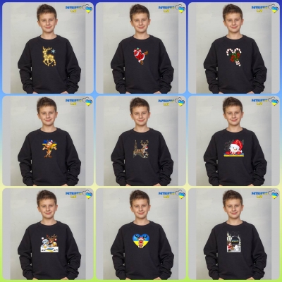 Підліткові новорічні світшоти чорні