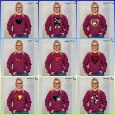 Світшоти бордові до дня закоханих