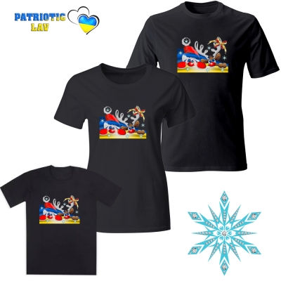 Сімейні новорічні футболки чорні