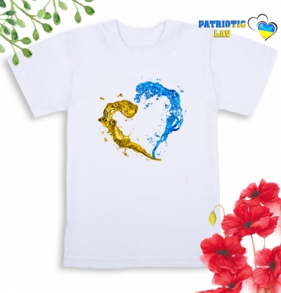 Футболка біла дитяча "серце краплі"