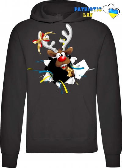 Худі чоловічий чорний новорічний