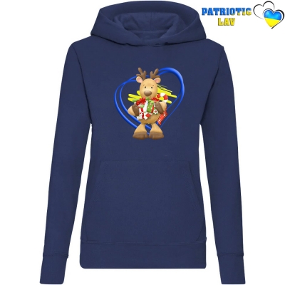 Худі жіночий темно-синій новорічний