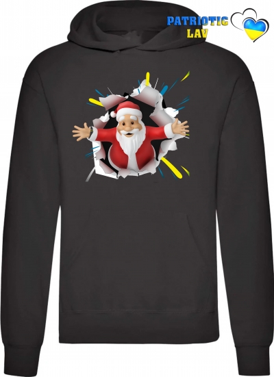 Худі чоловічий чорний новорічний