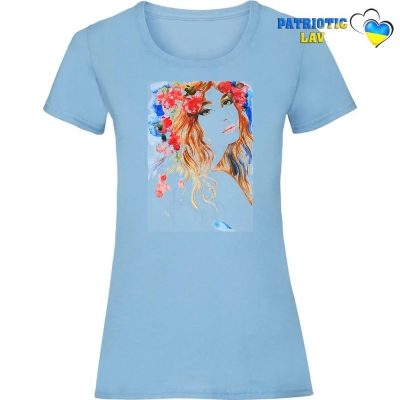 Футболка жіноча світло блакитна