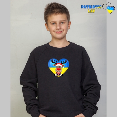 Світшот новорічний підлітковий чорний