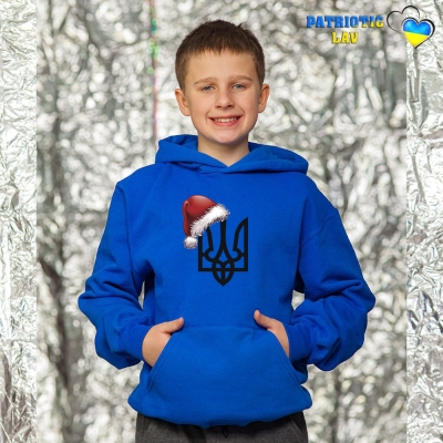 Худі новорічні підліткові Сині