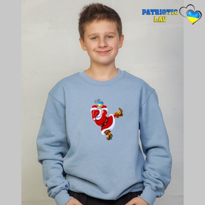 Світшот новорічний підлітковий блакитний