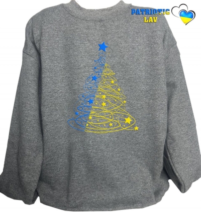 Світшот дитячий темно-сірий новорічний