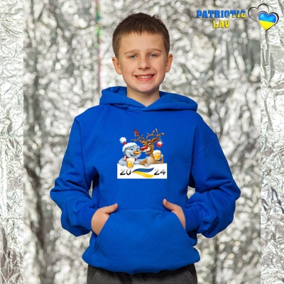 Худі новорічні підліткові Сині