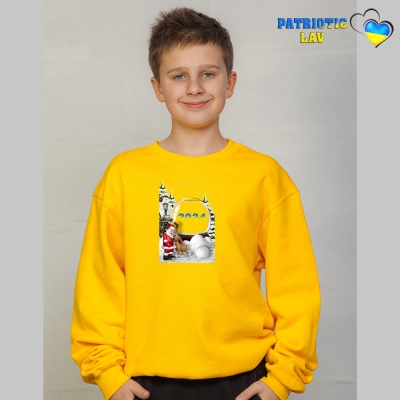 Худі новорічні підліткові жовті