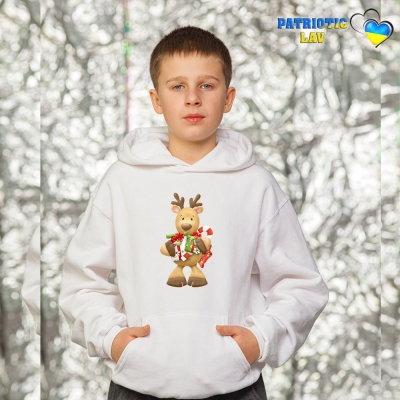 Худі новорічні підліткові Білі