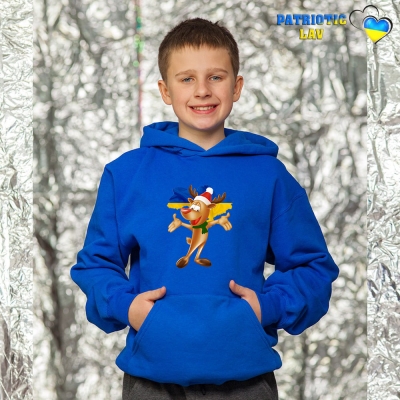 Худі новорічні підліткові Сині