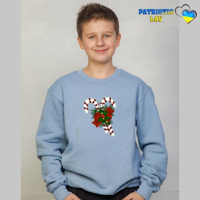 Світшот новорічний підлітковий блакитний