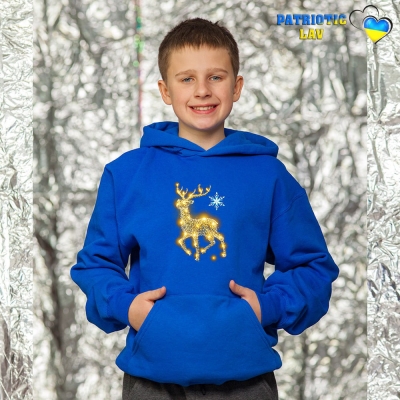 Худі новорічні підліткові Сині