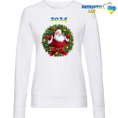 Світшот жіночий новорічний білий