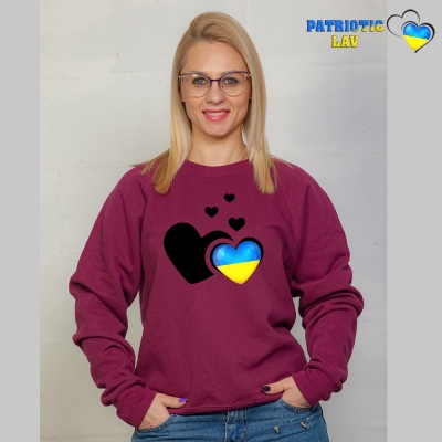 Світшот бордовий жіночий до дня закоханих