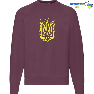 Світшот чоловічий бордовий "великий жовтий герб"