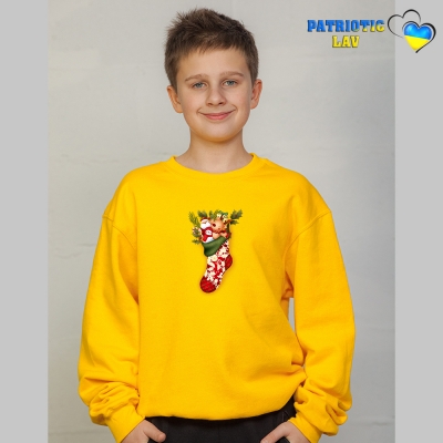 Худі новорічні підліткові жовті