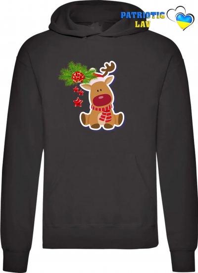 Худі чоловічий чорний новорічний