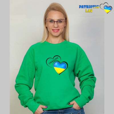 Світшот зелений жіночий до дня закоханих