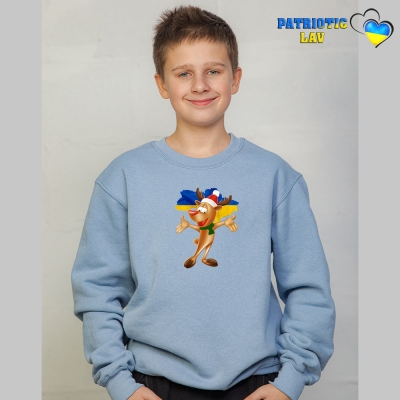 Світшот новорічний підлітковий блакитний