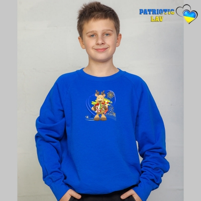 Худі новорічні підліткові Сині