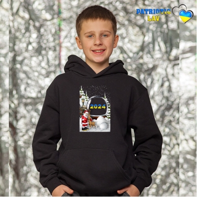 Худі новорічні підліткові Чорні