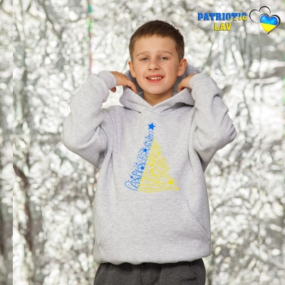 Худі новорічні підліткові Сірі