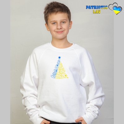 Світшот новорічний підлітковий білий