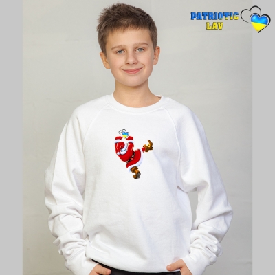 Світшот новорічний підлітковий білий