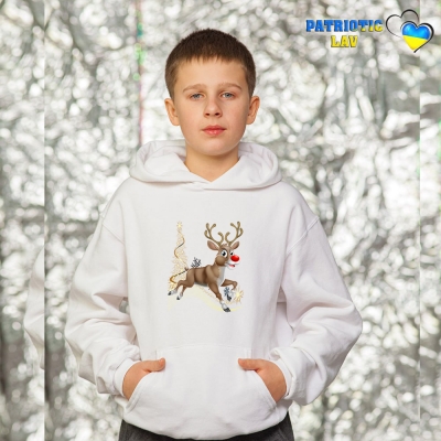 Худі новорічні підліткові Білі