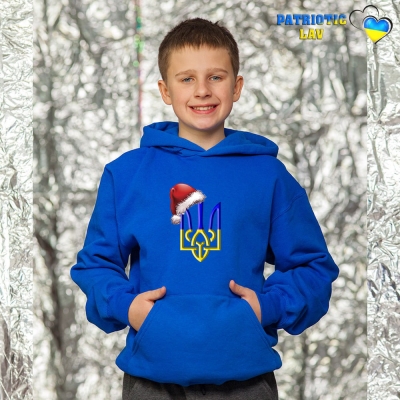 Худі новорічні підліткові Сині