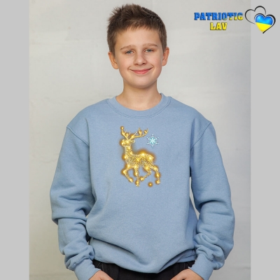 Світшот новорічний підлітковий блакитний