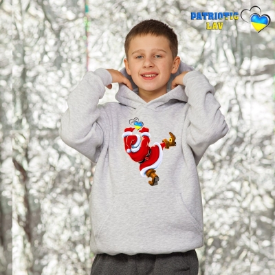 Худі новорічні підліткові Сірі