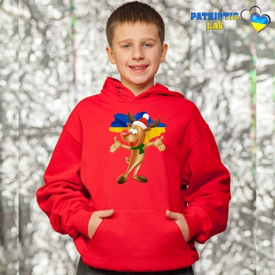 Худі новорічні підліткові Червоні