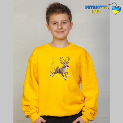 Худі новорічні підліткові жовті