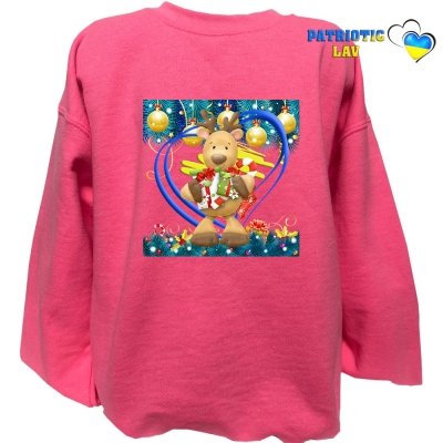 Світшот дитячий рожевий новорічний